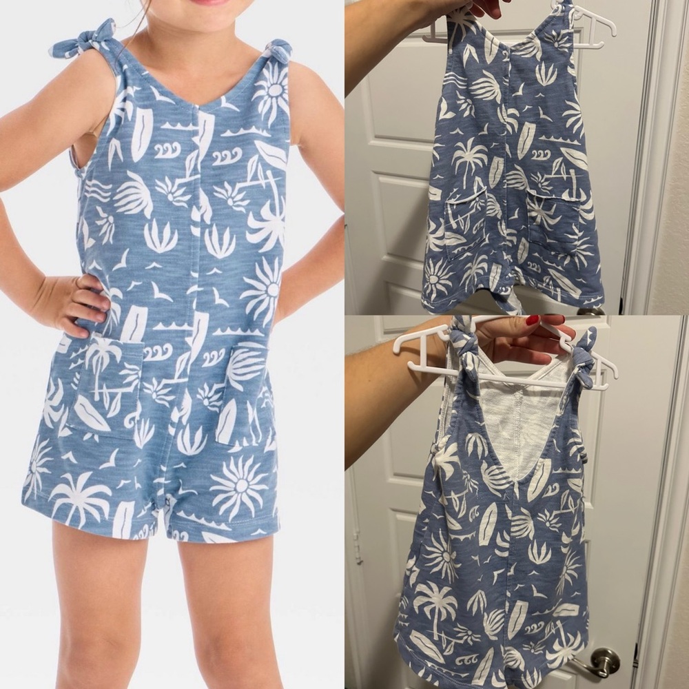 18m Greyson mini blue beach and surf romper